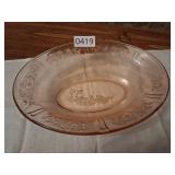 Vtg Sharon Cabbage Rose Pink Depression Glass
