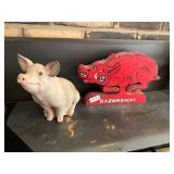 Arkansas Razorback wood puzzle and pig