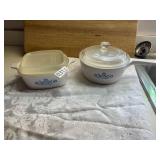 2- Covered Corning Ware DIshes