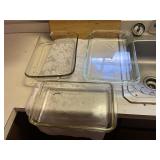 3 large glass baking pans