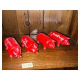 4- Red Cast Iron Razorbacks