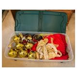 Christmas decorations, and underbed storage tote