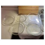 5- glass pie dishes Pyrex, Anchor, Fireking
