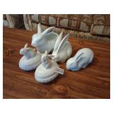 Ceramic / Porcelain rabbit figurine lot