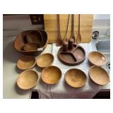 Wooden Salad Bowl, Salt Pepper Shaker- all