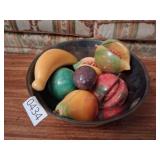 stone fruit in a silver plate paul revere bowl