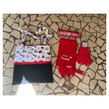 Arkansas Razorback scarf, gloves, bag