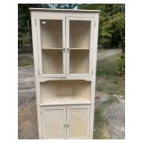White wooden corner shelf