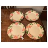 4- Franciscan Dessert Rose Plates
