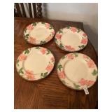4- Franciscan Dessert Rose Plates