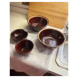 4- Brown Marcrest Bowls