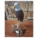 Hand carved wooden Bald Eagle