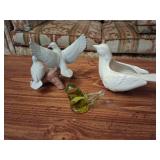 collection of Glass / ceramic bird figurines