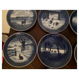 7 Large vintage blue and white plates ï¿½ all
