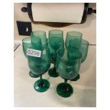 8 green glasses