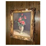 Ornate framed flower vase