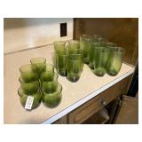 22- assorted green glasses
