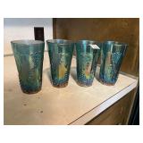 4- purple, grape  pattern, depression glasses