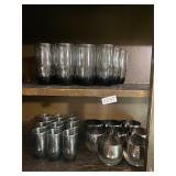 Silvery, smoky color cups/glasses - all