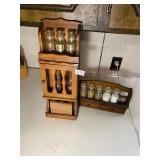 2 wooden spice racks