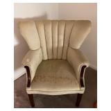 Vintage shell shaped wing back chair