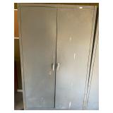 Two door metal cabinet 4 wide, 2 deep, 6.5 high