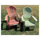 2- plastic Adirondack chairs