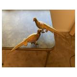 Pair of vintage brass pheasants