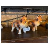 2 vintage dog figures