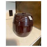 Brown ceramic cookie jar