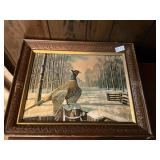 Vintage framed pheasant picture