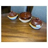 3 Soup/bean pots/bowls