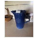 Large blue pitcher