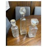3 clear decanters