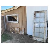 Vintage door and three windows