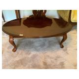 Wooden oval coffee table