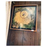 Wood framed butterfly clock