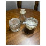 3 glass canisters with lids