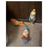 3 vintage gnomes