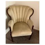 Vintage shell shaped wing back chair