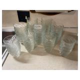 36 matching clear swirl cups/glasses