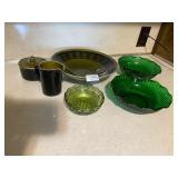 Avocado/green sugar/creamer, 4 bowls - all
