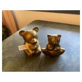 Vintage brass panda and raccoon