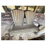 Wooden Adirondack style loveseat