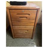 Wooden 2 drawer file cabinet no key