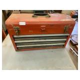 Red tool box and tool contents