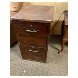 Wooden 2 drawer file cabinet no key