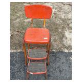 Vintage Metal Orange stool / step