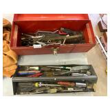 Red tool box and tool contents