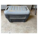 Black and gray tote and contents